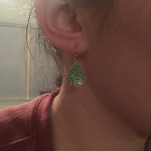 Blue green stone earrings